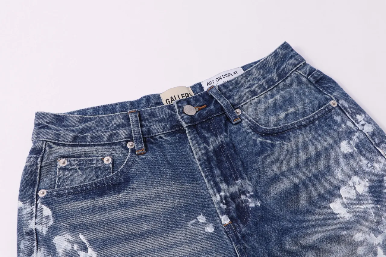 663#Gallery Dept New style distressed retro splashed blue washed denim shorts casual pants washed blue S~XL p200